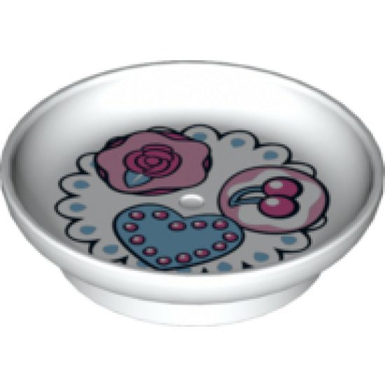 Duplo, Figure Wear & Utensil Dish with Fancy Cakes on Doily Pattern