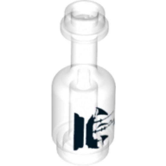 Minifigure, Utensil Bottle with Black Sailing Ship on Pedestal Pattern