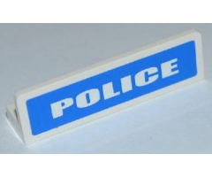 Panel 1 x 4 x 1 with White 'POLICE' Bold Wide Font on Blue Background Pattern (Sticker) - Set 7236-2