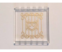 Panel 1 x 6 x 5 with Gold Swirls and Heart Pattern on Inside (Sticker) - Set 41101