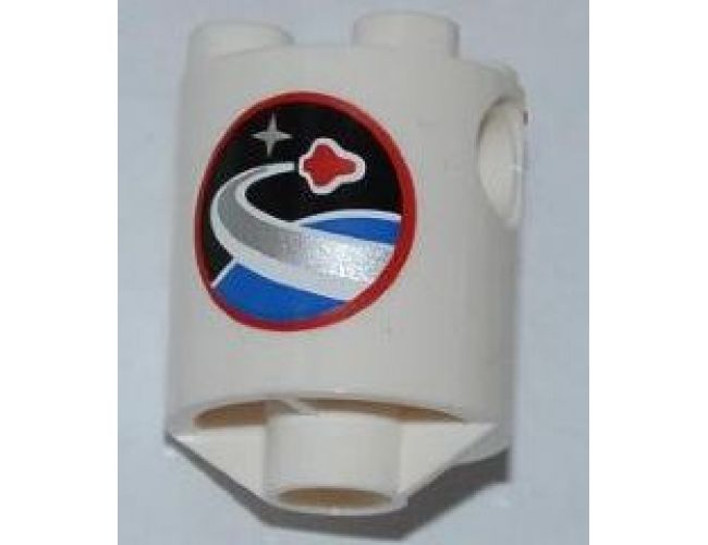 Brick, Round 2 x 2 x 2 Robot Body with Space Center Logo Pattern on Both Sides (Stickers) - Set 3366