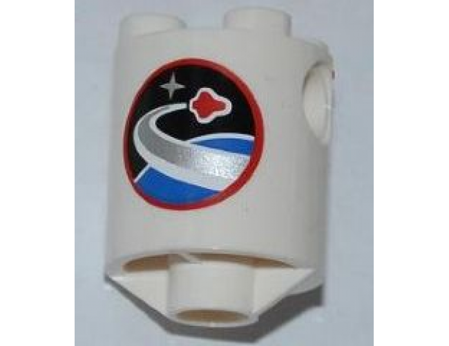 Brick, Round 2 x 2 x 2 Robot Body with Space Center Logo Pattern on Both Sides (Stickers) - Set 3366