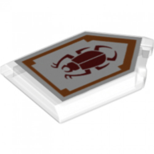 Tile, Modified 2 x 3 Pentagonal with Nexo Power Shield Pattern - Beetle Bomb