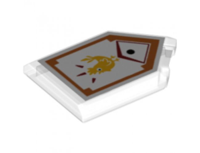 Tile, Modified 2 x 3 Pentagonal with Nexo Power Shield Pattern - Chicken Power