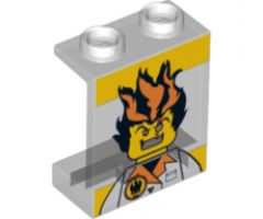 Panel 1 x 2 x 2 - Hollow Studs with Agents Dr. Inferno Pattern