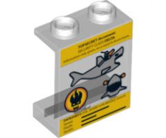 Panel 1 x 2 x 2 - Hollow Studs with Sharks with Missiles Datasheet and Agents Villain Logo Pattern