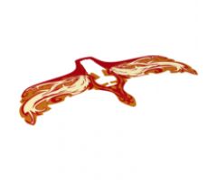 Plastic Wings with Yellow and Orange Flames on Red Background Pattern