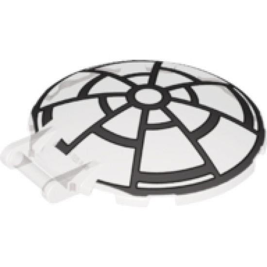 Dish 6 x 6 Inverted - No Studs with Bar Handle with SW 8 Spoke Death Star Window Pattern