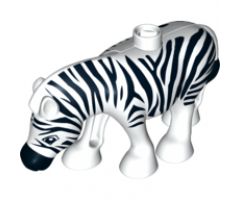 Duplo, Animal Zebra, Smooth White Mane