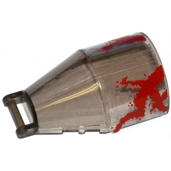 Windscreen 7 x 4 x 2 Round with Bar Handle with Dark Red Necrocraft Spatter Pattern 2 on Both Sides (Stickers) - Set 76021