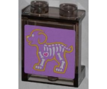 Panel 1 x 2 x 2 with Side Supports - Hollow Studs with X-Ray Dog Skeleton on Purple Background Pattern (Sticker) - Set 3188