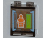 Panel 1 x 2 x 2 with Side Supports - Hollow Studs with Orange Minifigure on Screen Pattern (Sticker) - Set 6873