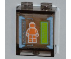 Panel 1 x 2 x 2 with Side Supports - Hollow Studs with Orange Minifigure on Screen Pattern (Sticker) - Set 6873