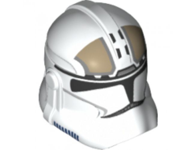 Minifigure, Headgear Helmet SW Clone Trooper with Gold Gunner Pattern