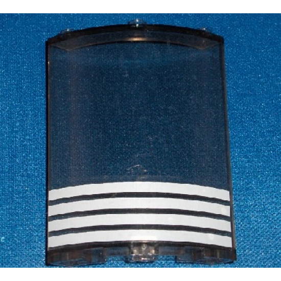 Cylinder Quarter 4 x 4 x 6 with 4 White Stripes Pattern (Sticker) - Set 4513