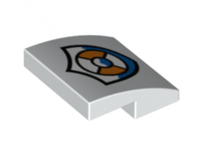 Slope, Curved 2 x 2 with Coast Guard Logo Pattern