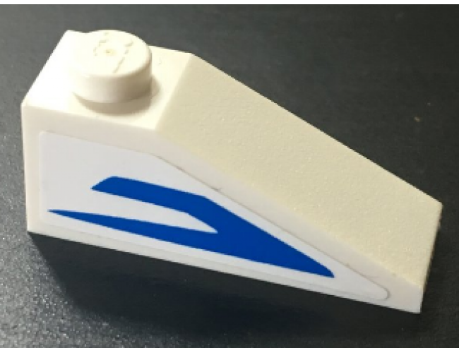 Slope 33 3 x 1 with Blue Stripes on White Background Pattern Model Left Side (Sticker) - Set 9525