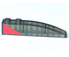 Slope, Curved 6 x 1 with Red Triangle Pattern Model Right Side (Sticker) - Set 8156