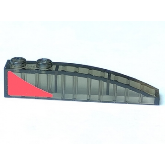Slope, Curved 6 x 1 with Red Triangle Pattern Model Right Side (Sticker) - Set 8156