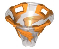 Tornado with Bar Handles on Top Edge with Molded Orange Spiral Pattern