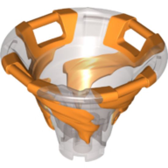 Tornado with Bar Handles on Top Edge with Molded Orange Spiral Pattern