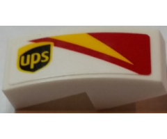 Slope, Curved 2 x 1 with ups Logo and Red and Yellow Pattern Model Right Side (Sticker) - Set 75908