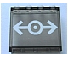 Panel 1 x 4 x 3 with Side Supports - Hollow Studs with Train Logo White Pattern (Sticker) - Set 7938