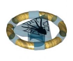 Ring with Center Triangle with Gold Bands and Squid Pattern (Atlantis Treasure Key)