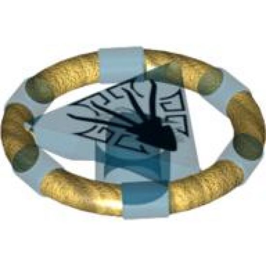 Ring with Center Triangle with Gold Bands and Squid Pattern (Atlantis Treasure Key)