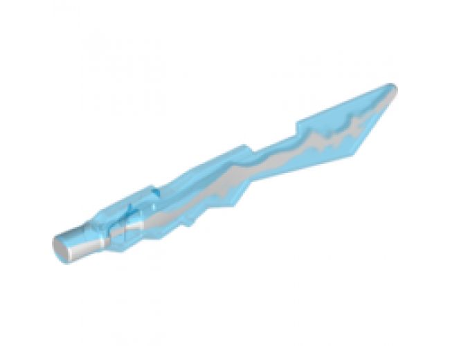 Minifigure, Weapon Sword, Jagged Edges with Marbled White Pattern