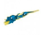 Hero Factory Weapon Accessory - Flame/Lightning Bolt with Axle Hole with Marbled Trans-Yellow Pattern