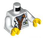 Torso Lab Coat with Sand Blue Undershirt and Test Tubes and Instrument in Pockets Pattern / White Arms / Yellow Hands