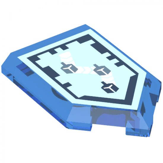 Tile, Modified 2 x 3 Pentagonal with Nexo Power Shield Pattern - Beam Jump
