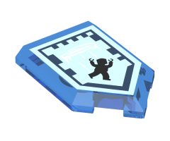 Tile, Modified 2 x 3 Pentagonal with Nexo Power Shield Pattern - Air Portal