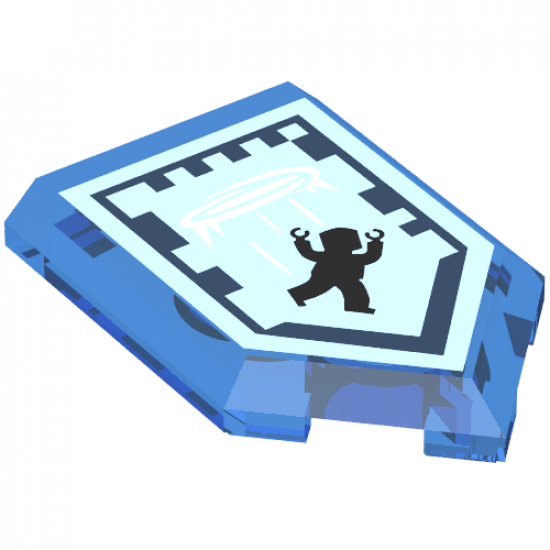 Tile, Modified 2 x 3 Pentagonal with Nexo Power Shield Pattern - Air Portal