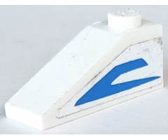 Slope 33 3 x 1 with Blue Stripes on White Background Pattern Model Right Side (Sticker) - Set 9525