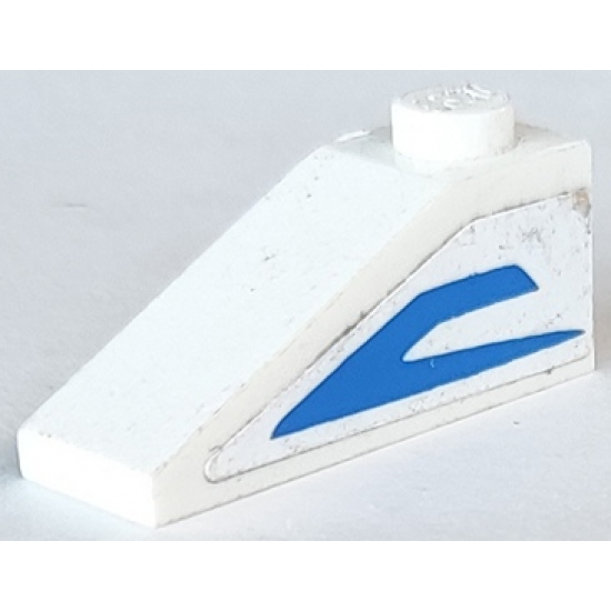Slope 33 3 x 1 with Blue Stripes on White Background Pattern Model Right Side (Sticker) - Set 9525