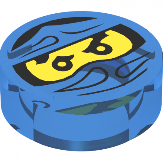 Tile, Round 1 x 1 with Ninjago Trapped Jay Pattern