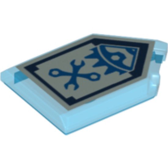 Tile, Modified 2 x 3 Pentagonal with Nexo Power Shield Pattern - Mech Master