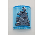Cylinder Half 2 x 4 x 4 with Prince Statue Pattern (Sticker) - Set 41145