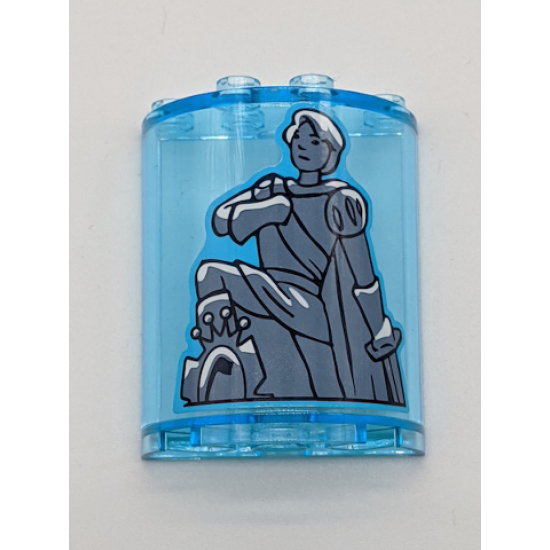 Cylinder Half 2 x 4 x 4 with Prince Statue Pattern (Sticker) - Set 41145