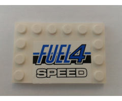 Tile, Modified 4 x 6 with Studs on Edges with 'FUEL4 SPEED' Pattern (Sticker) - Set 8154