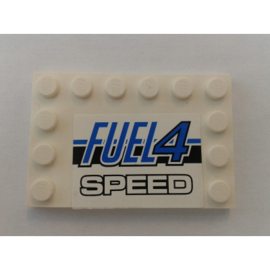 Tile, Modified 4 x 6 with Studs on Edges with 'FUEL4 SPEED' Pattern (Sticker) - Set 8154