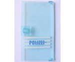 Door 1 x 4 x 6 with Stud Handle with 'POLIZEI' Blue on White Stripes Pattern (Sticker) - Set 7744
