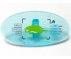 Minifigure, Shield Oval with Lime Liquid and 'TOXIKITA' on Computer Screen Pattern (Sticker) - Set 70165
