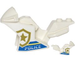 Riding Cycle Motorcycle Fairing, Racing (Sport) Bike with 'POLICE', Blue and Bright Light Yellow Stripes and Gold Star Badge Logo Pattern on Both Sides (Stickers) - Sets 60244 / 60245 / 60246