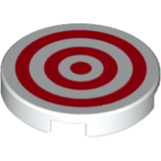 Tile, Round 2 x 2 with Bottom Stud Holder with Red Circles Pattern