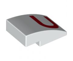 Slope, Curved 3 x 2 with Red 'U' Pattern