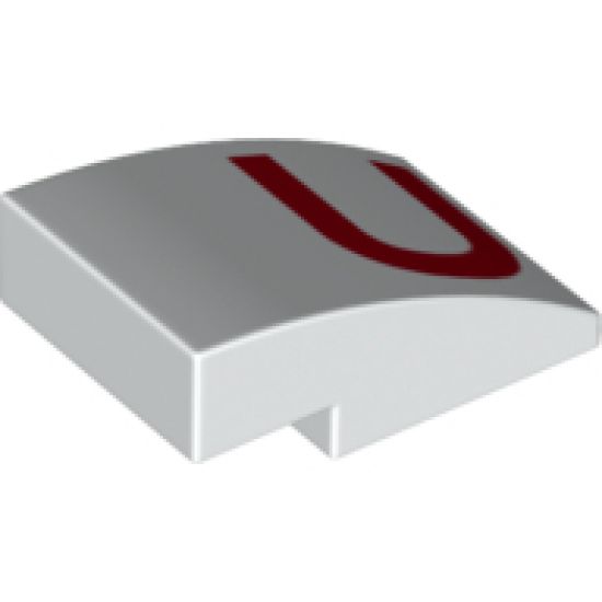 Slope, Curved 3 x 2 with Red 'U' Pattern