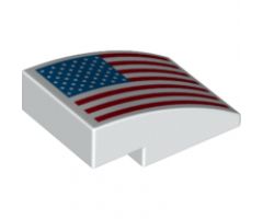 Slope, Curved 3 x 2 with United States Flag Pattern